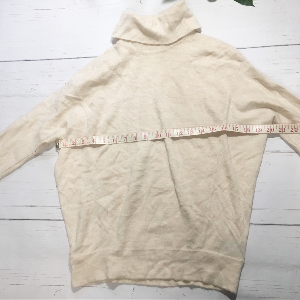 Anthropologie Cream turtleneck wool sweater size s - Picture 4 of 11